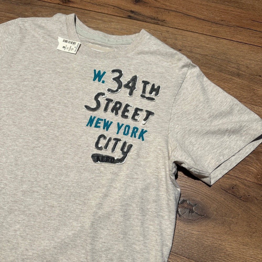 Y2K Aeropostale Oatmeal Heather Grey NYC Graphic T-Shirt Mens Large NWT